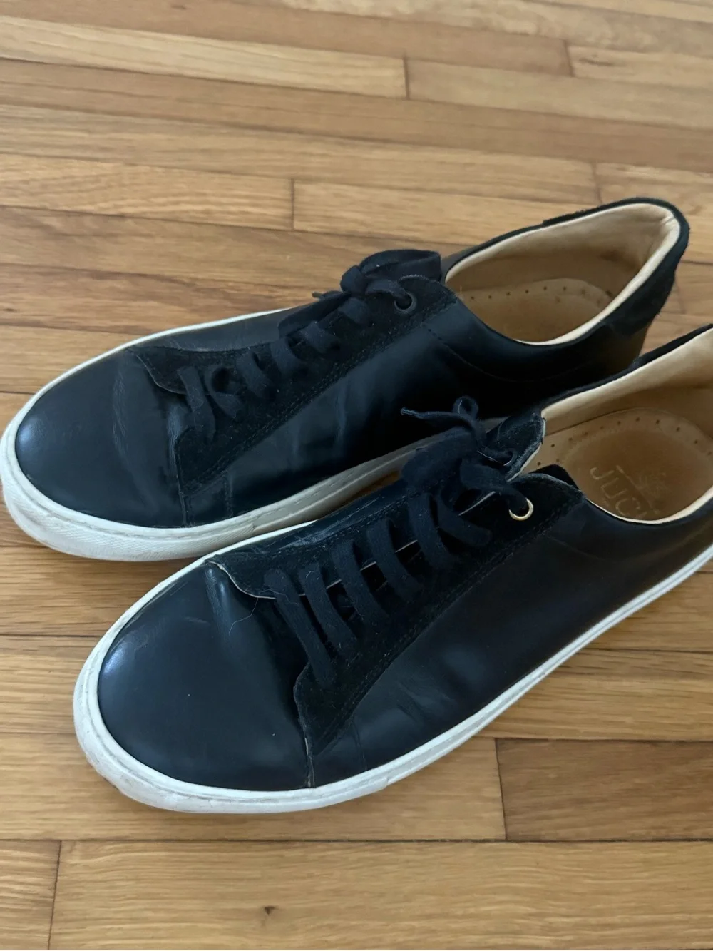 Men’s Black Leather Low-Top Sneakers Size 43